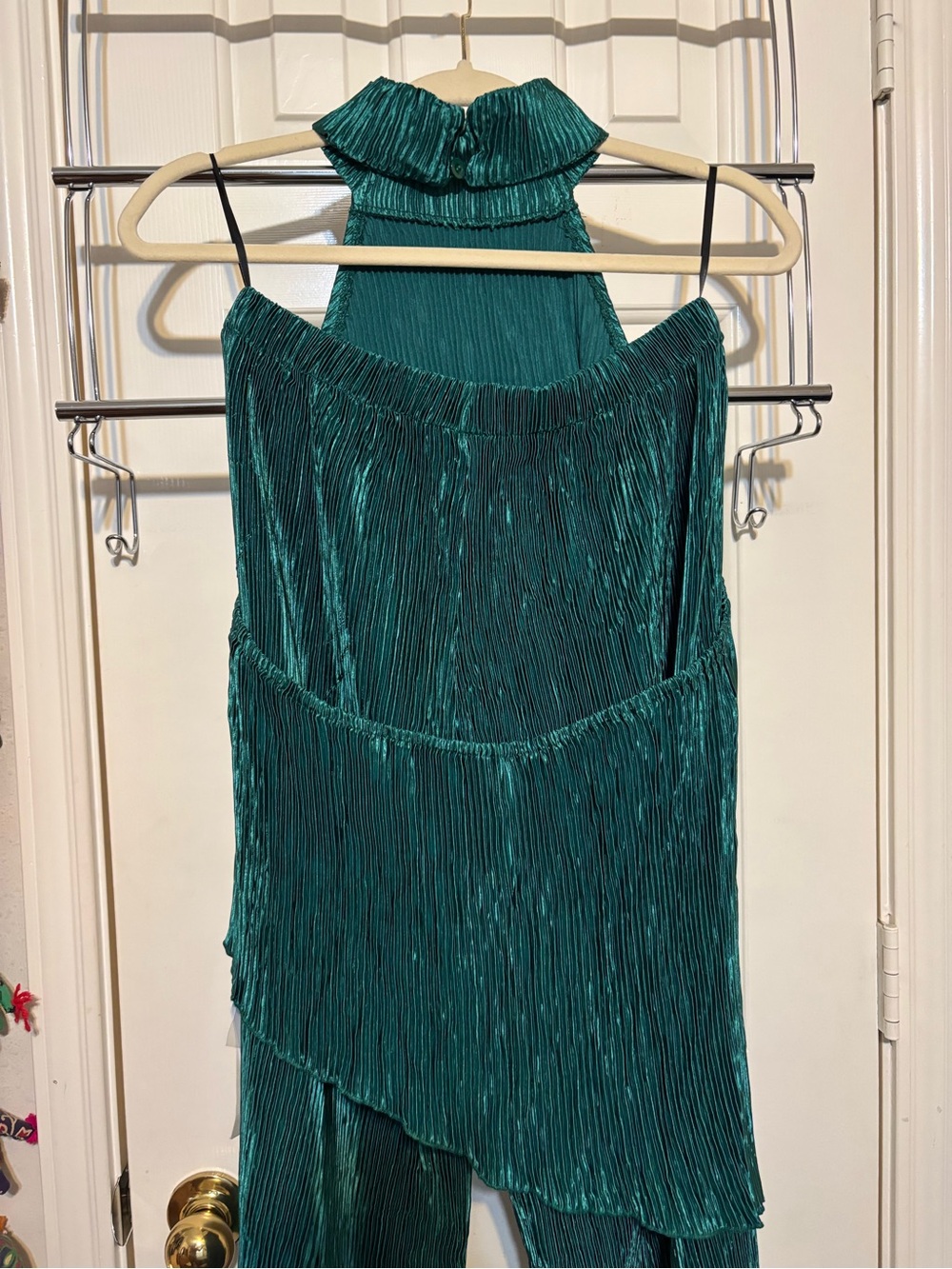 Commense Teal Pleated Halter Set - Picture 3 of 3